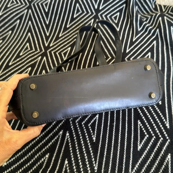 talbots woven leather italian made shoulder bag in chocolate brown and espresso - Picture 3 of 9